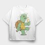 Drunk Turtle, Tricou Oversize Barbati (Unisex)