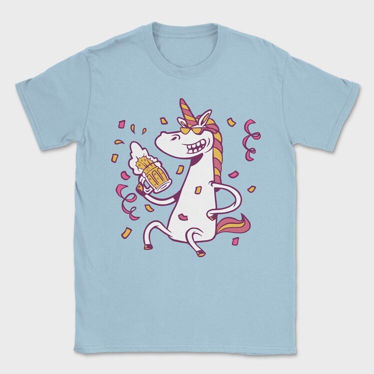 Drunk Unicorn With Beer Bachelor, Tricou Barbati (Unisex)
