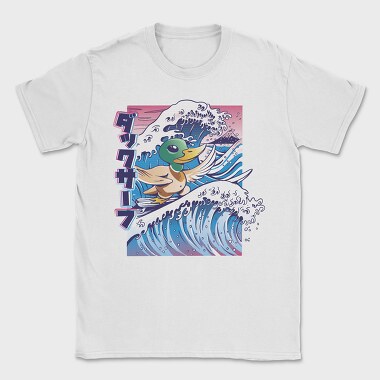 Duck Surfing Surf Vaporwave, Tricou Barbati (Unisex)