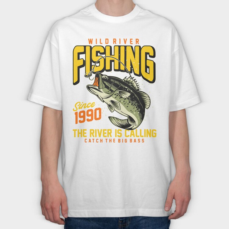 Wild River Bass, Tricou Oversize Barbati (Unisex)