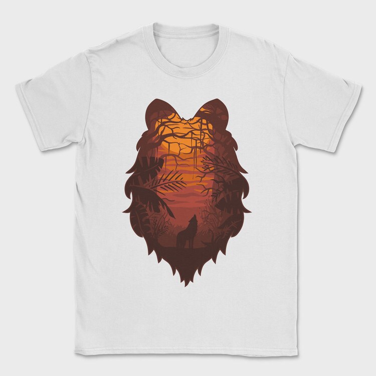 Wolf Howl Sunset, Tricou Barbati (Unisex)