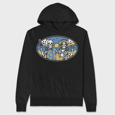 Skeletons Beach Party, Hanorac Oversize Barbati (Unisex)