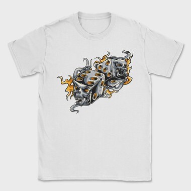 Skull Dice Flames, Tricou Barbati (Unisex)