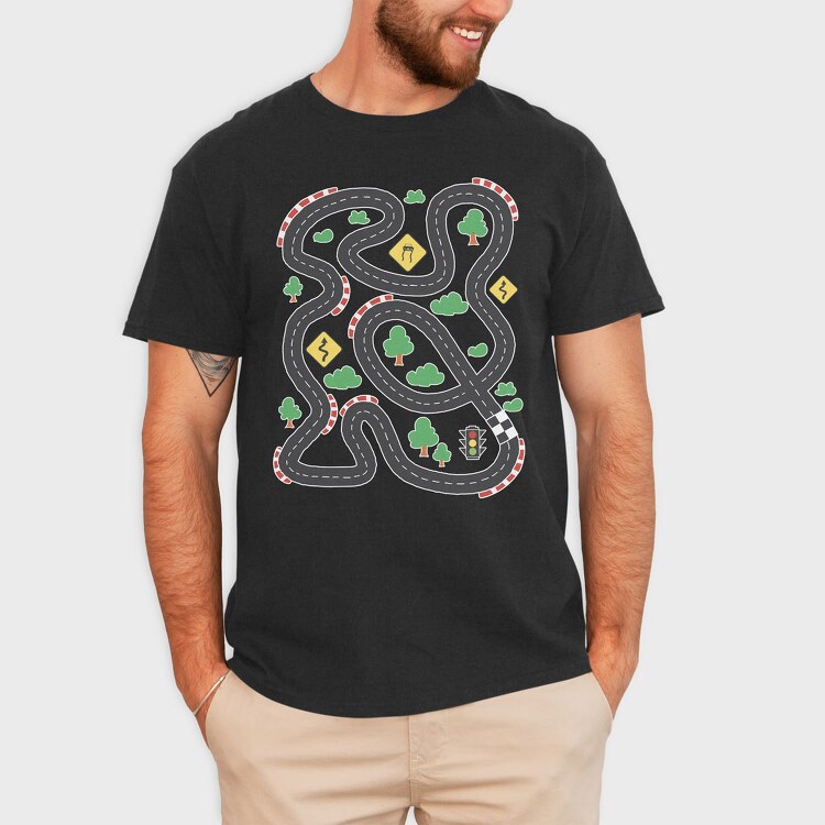 Race Track Kids, Tricou Barbati (Unisex)