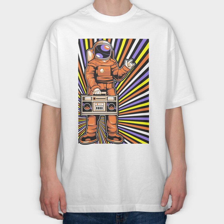 Space Boombox, Tricou Oversize Barbati (Unisex)