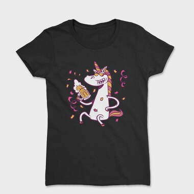 Drunk Unicorn With Beer Bachelor, Tricou Femei