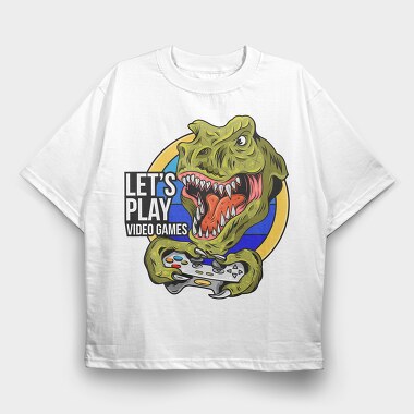 Lets Play Dinosaur, Tricou Oversize Barbati (Unisex)