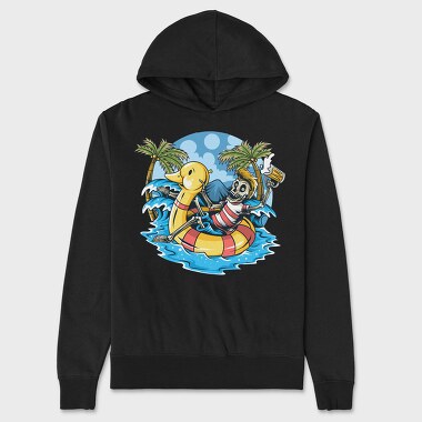Skeleton Duck Beach, Hanorac Oversize Barbati (Unisex)