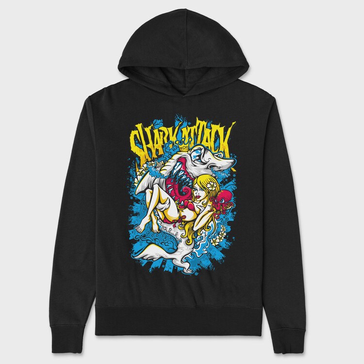 Shark Attack Queen, Hanorac Oversize Barbati (Unisex)