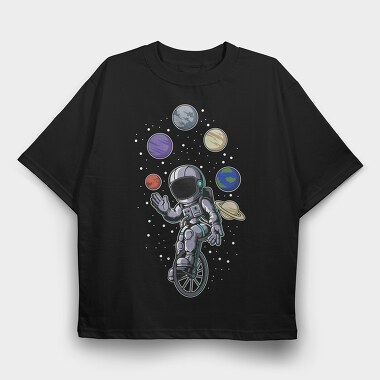 Space Juggling Astronaut, Tricou Oversize Barbati (Unisex)