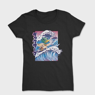 Duck Surfing Surf Vaporwave, Tricou Femei