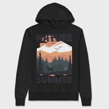 Summer Nature Deer, Hanorac Oversize Barbati (Unisex)