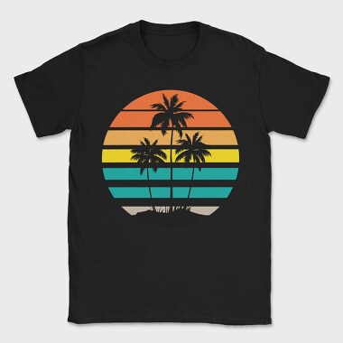 Sunset Palms Beach Vibes, Tricou Barbati (Unisex)