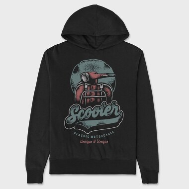Scooter Classic Motorcycle, Hanorac Oversize Barbati (Unisex)