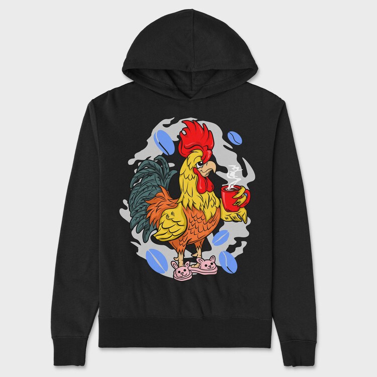 Rooster Coffee Slippers, Hanorac Oversize Barbati (Unisex)