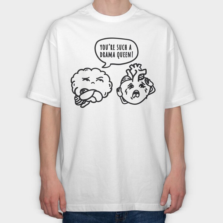 Drama Queen Brain Nc, Tricou Oversize Barbati (Unisex)