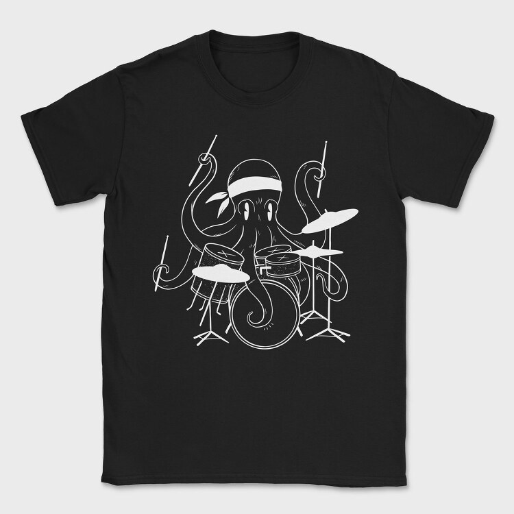 Drummer Octopus Drums, Tricou Barbati (Unisex)