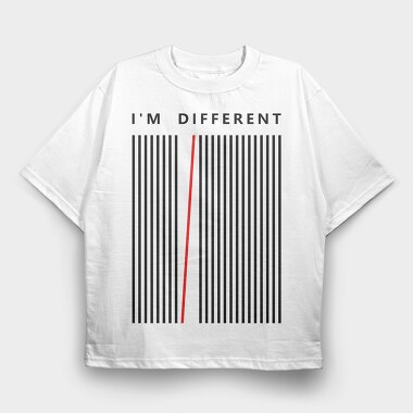 Im Different Red Line, Tricou Oversize Barbati (Unisex)