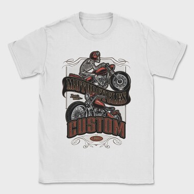 Motorcycle Skeleton Custom, Tricou Barbati (Unisex)