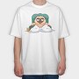 Pug Lounging Drink, Tricou Oversize Barbati (Unisex)
