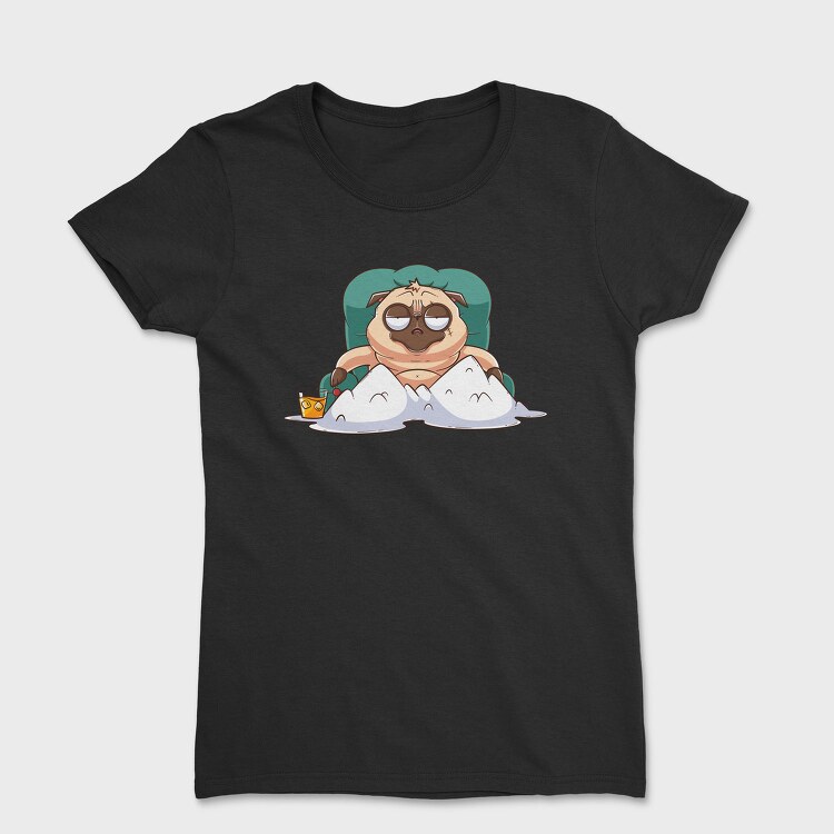 Pug Lounging Drink, Tricou Femei