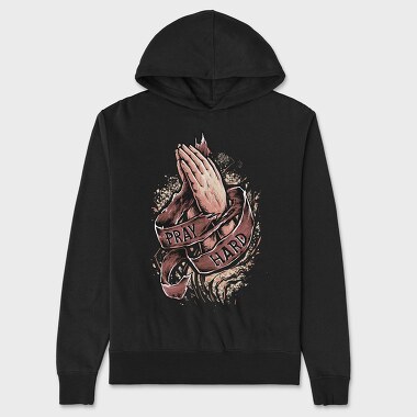 Prayer Hands Hard Work, Hanorac Oversize Barbati (Unisex)