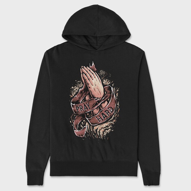 Prayer Hands Hard Work, Hanorac Oversize Barbati (Unisex)
