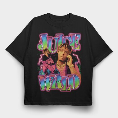 Juice Wrld Neon 1, Tricou Oversize Barbati (Unisex)