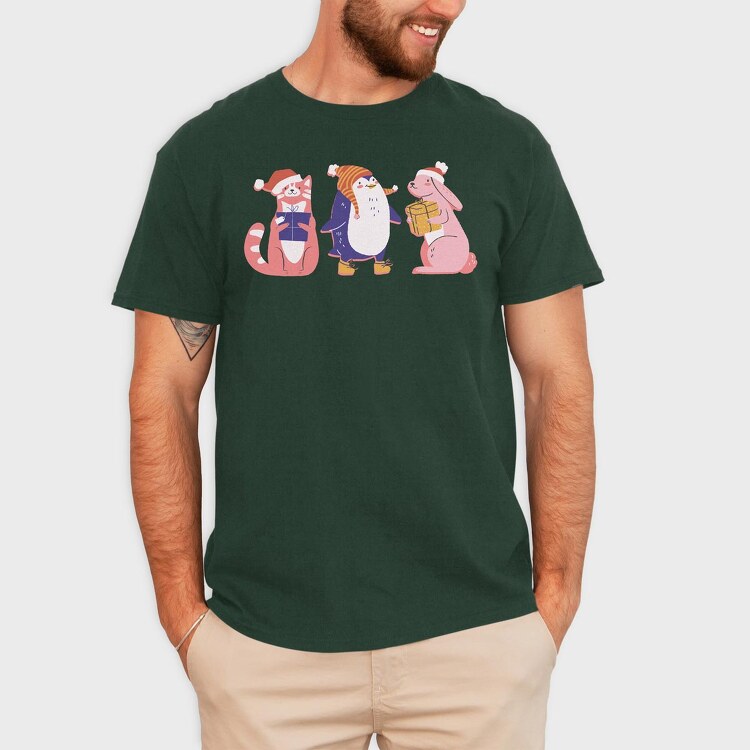 Christmas Animals, Tricou Barbati (Unisex)