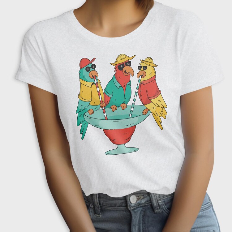 Parrots Drinking, Tricou Femei