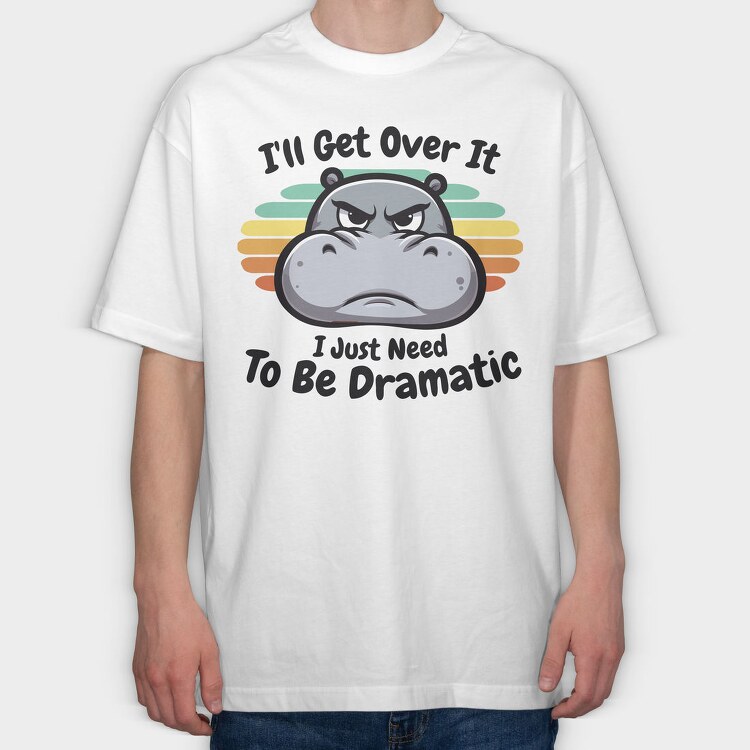 Dramatic Hippo, Tricou Oversize Barbati (Unisex)