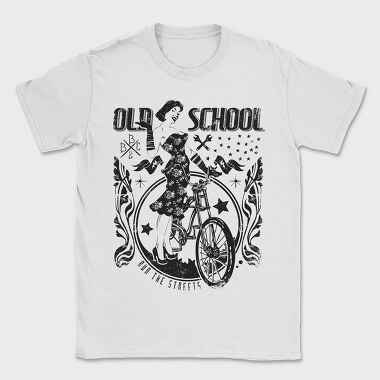 Old School Biker Chick, Tricou Barbati (Unisex)