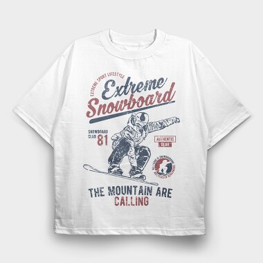 Extreme Snowboard, Tricou Oversize Barbati (Unisex)