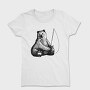 Hand Drawn Bear Fishing, Tricou Femei