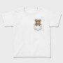 Teddy Bear Middle Finger Pocket, Tricou Copii