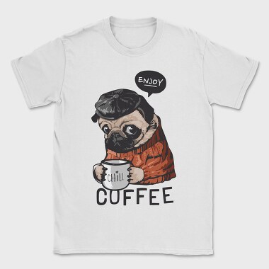 Pug Coffee Chill, Tricou Barbati (Unisex)