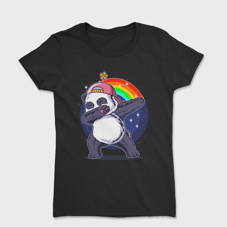 Panda Dabbing Rainbow, Tricou Femei