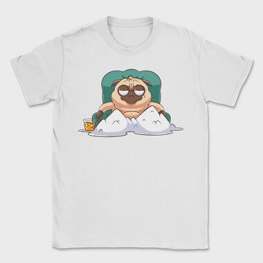Pug Lounging Drink, Tricou Barbati (Unisex)