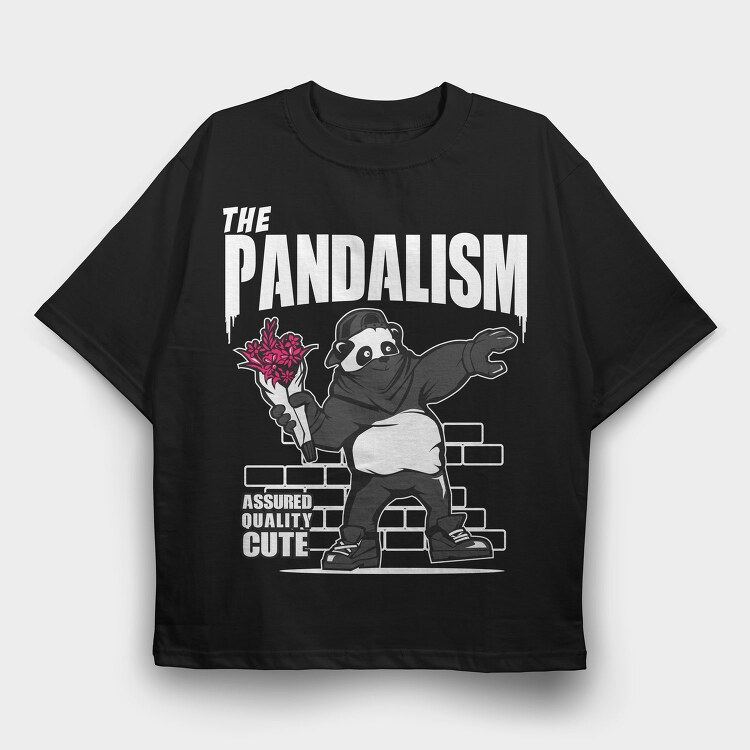 Panda Bouquet Vibes, Tricou Oversize Barbati (Unisex)