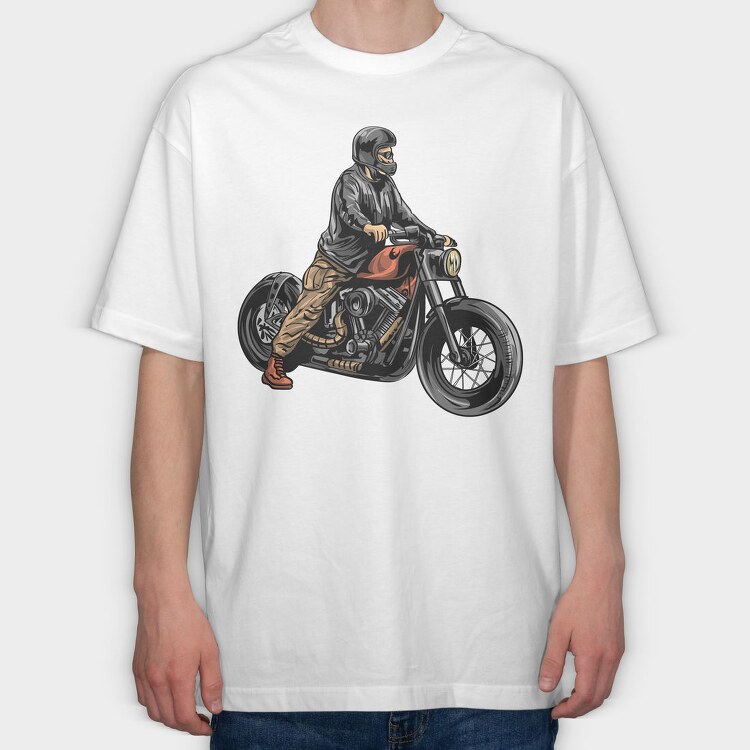 Motorcycle Rider, Tricou Oversize Barbati (Unisex)