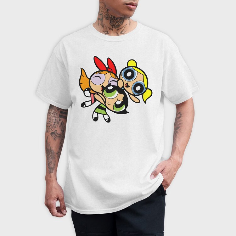 Cartoon Retro the Powerpuff Girls 1, Tricou Barbati (Unisex)