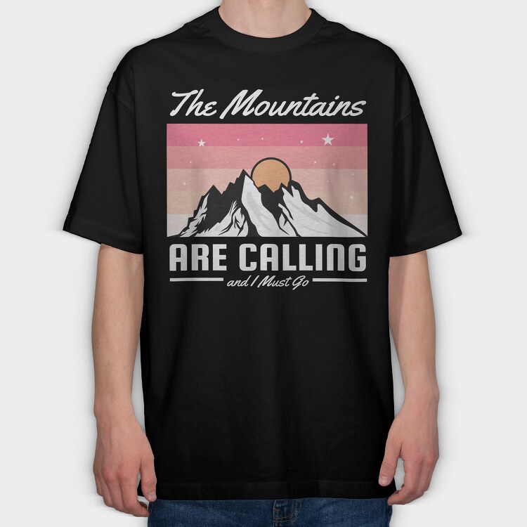 Mountain Moon Star, Tricou Oversize Barbati (Unisex)