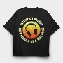 Music Life Headphones, Tricou Oversize Barbati (Unisex)