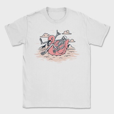Skeleton Flamingo Floatie, Tricou Barbati (Unisex)