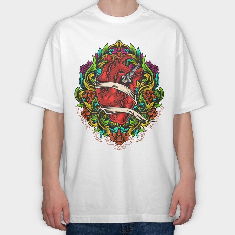 Heart Beast Roar, Tricou Oversize Barbati (Unisex)