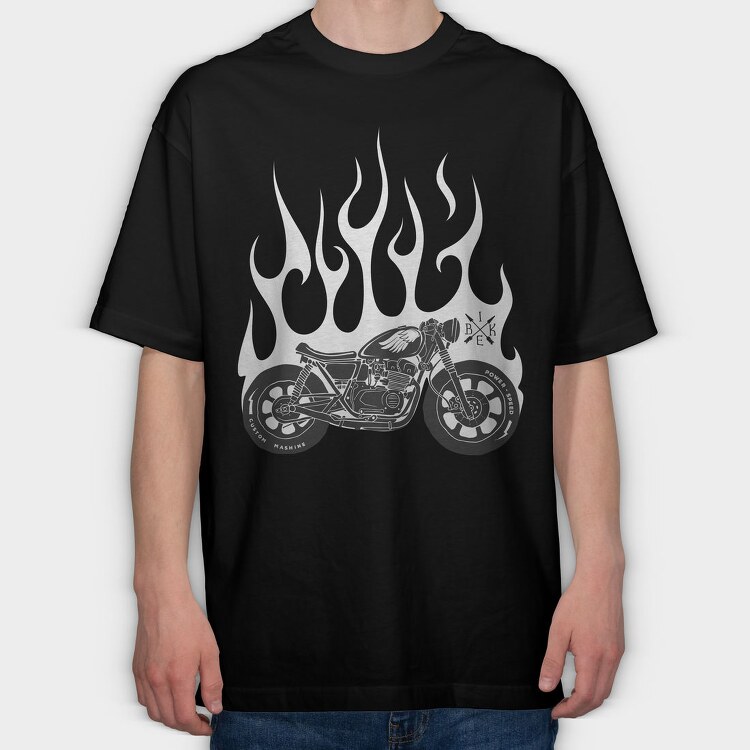 Motorcycle Custom Speed, Tricou Oversize Barbati (Unisex)