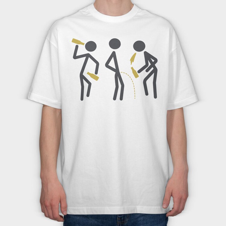 Drunk Stick Figures Request, Tricou Oversize Barbati (Unisex)