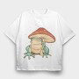 Frog Mushroom Umbrella Cottage Core, Tricou Oversize Barbati (Unisex)