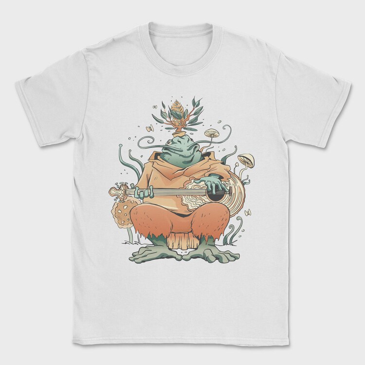 Frog Musician Magic Bard Cottage, Tricou Barbati (Unisex)
