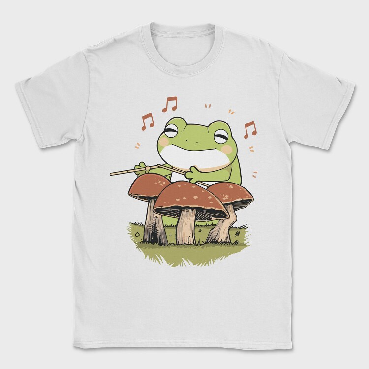 Frog Playing Drums Mushroom, Tricou Barbati (Unisex)